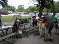 Scott Davis explaining native fish to residents of Brookfield, IL